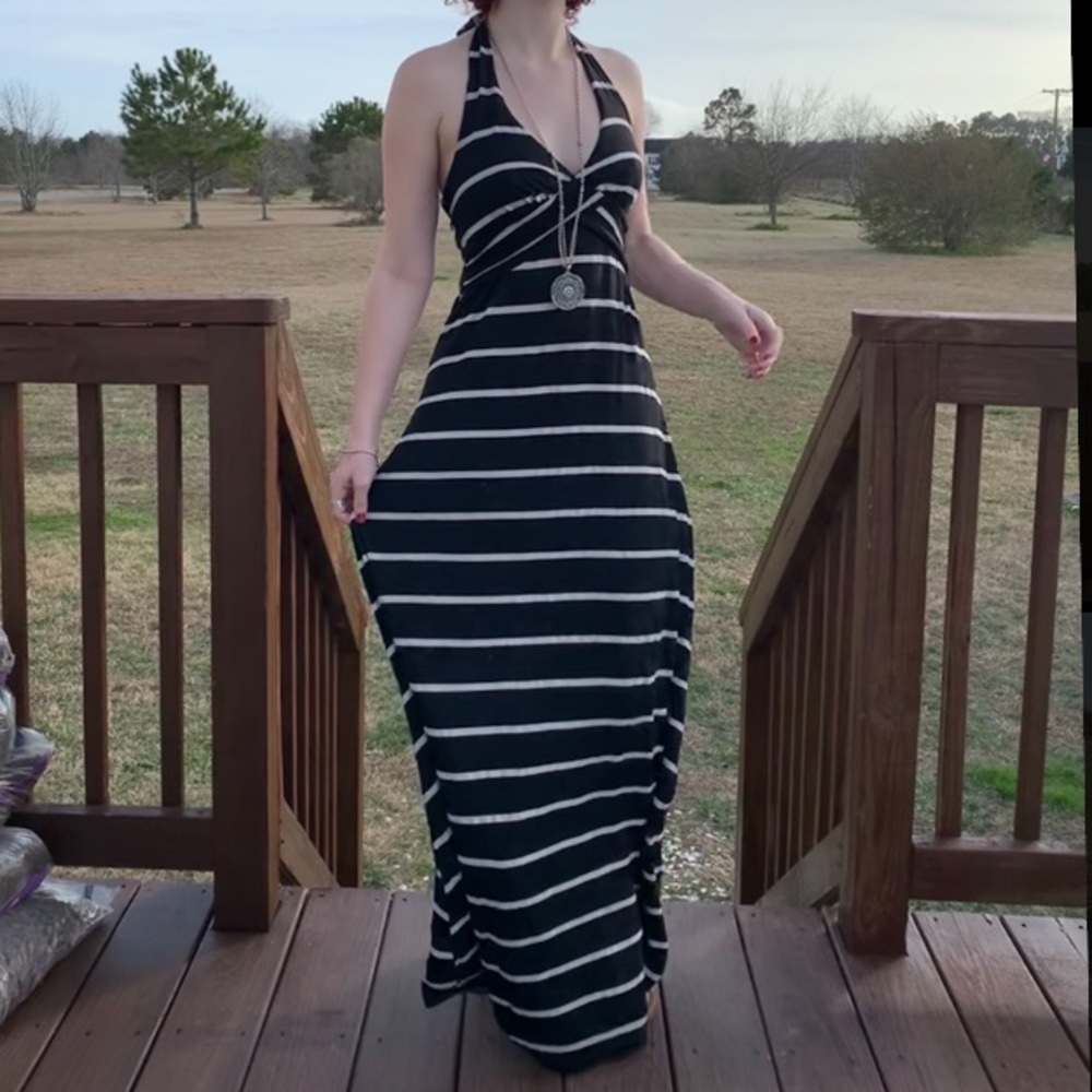 Guess halter maxi dress tie back